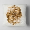 thumbnail image 2 of Designart Brown Fractal Flower in White - Floral Throw Pillow - 18x18, 2 of 5