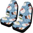 thumbnail image 1 of ABPHQTO Juego de 2 fundas de asiento de coche Navidad muñeco de nieve Universal Auto asientos delanteros Protector apto para coche, SUV sedán, camión, 1 of 3