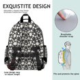 thumbnail image 5 of Black Daisy Flower White Blooms Pattern Backpack for School,Cute School Bag,Schoolbag with Adjustable Shoulder Straps & Padded Back,15.25"x11.5"x5.25", 5 of 5