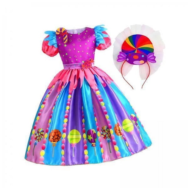 4 Vestidos De Arcoíris Para Niñas Pequeñas, Para Juegos De Simulación, Fiestas Temáticas Navideñas, 130 Unidades