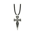 thumbnail image 1 of Collier Croix pour Homme en Acier Inoxydable avec Cordon en Cuir, 1 of 2