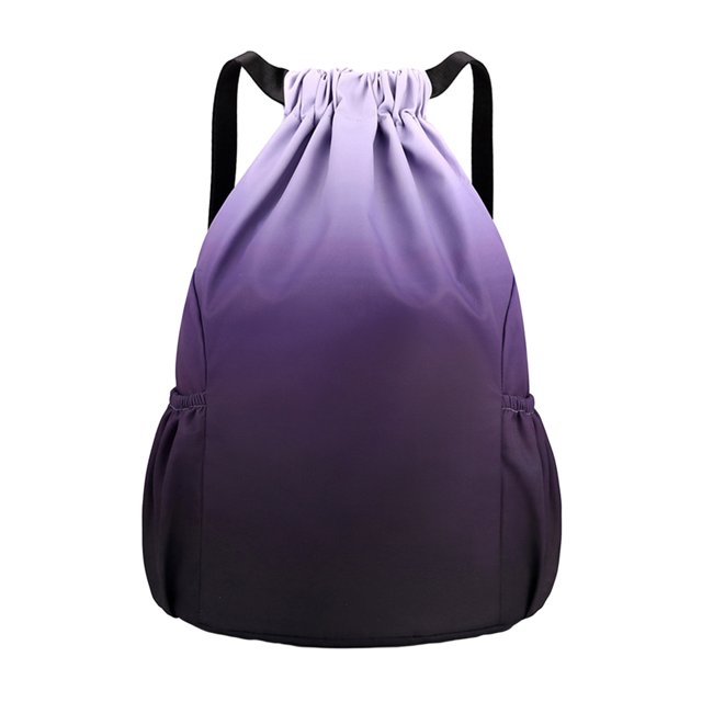 LYMAYTER Sports Backpack Gradient Color Drawstring Design Large Capacity Travel for Gym Yoga Fitness Outdoor Activities