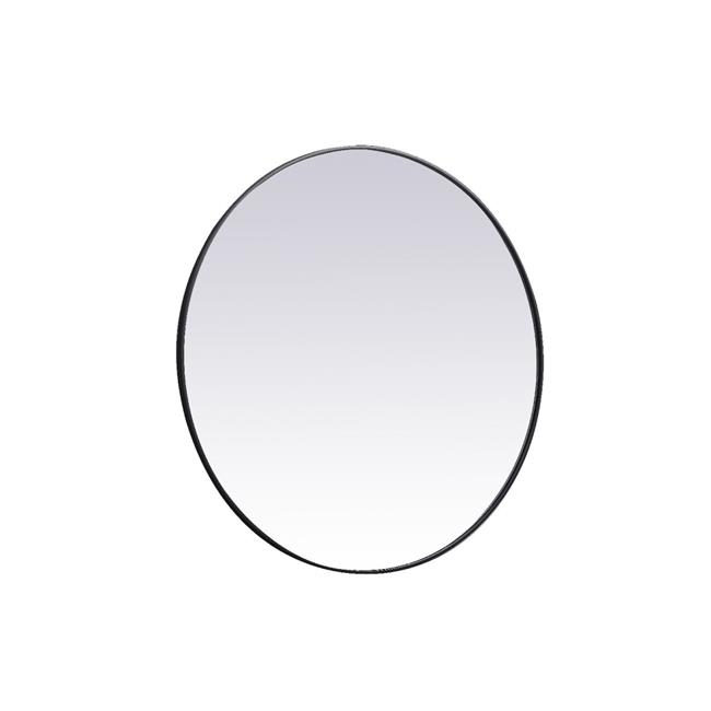 24 inch Black Circle Mirror for Wall, Metal Frame Vanity Round Mirrors,  Wall Mounted Matte Home Decor Mirror for Bathroom Living Room Entryway  Hallway