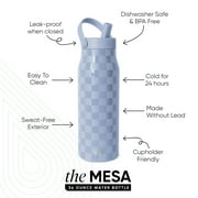 Simple Modern 34 fl oz Insulated Stainless Steel Mesa Wide Mouth Water Bottle with Handle and Push Button Straw Lid | Mystifying Blue Checkmate