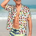 thumbnail image 5 of Lsque Ice Cream Popsicles pattern Hawaiian Shirt for Men, Unisex Summer Beach Casual Short Sleeve Button Down Shirts-XX-Large, 5 of 9