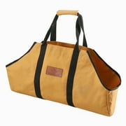 WHITEDUCK TUFF Large Firewood Carrier 21 Oz. Heavy Duty Waxed Canvas Log Carrier Holder for Fireplace, Carrying Wood Indoor & Outdoor Diamond
