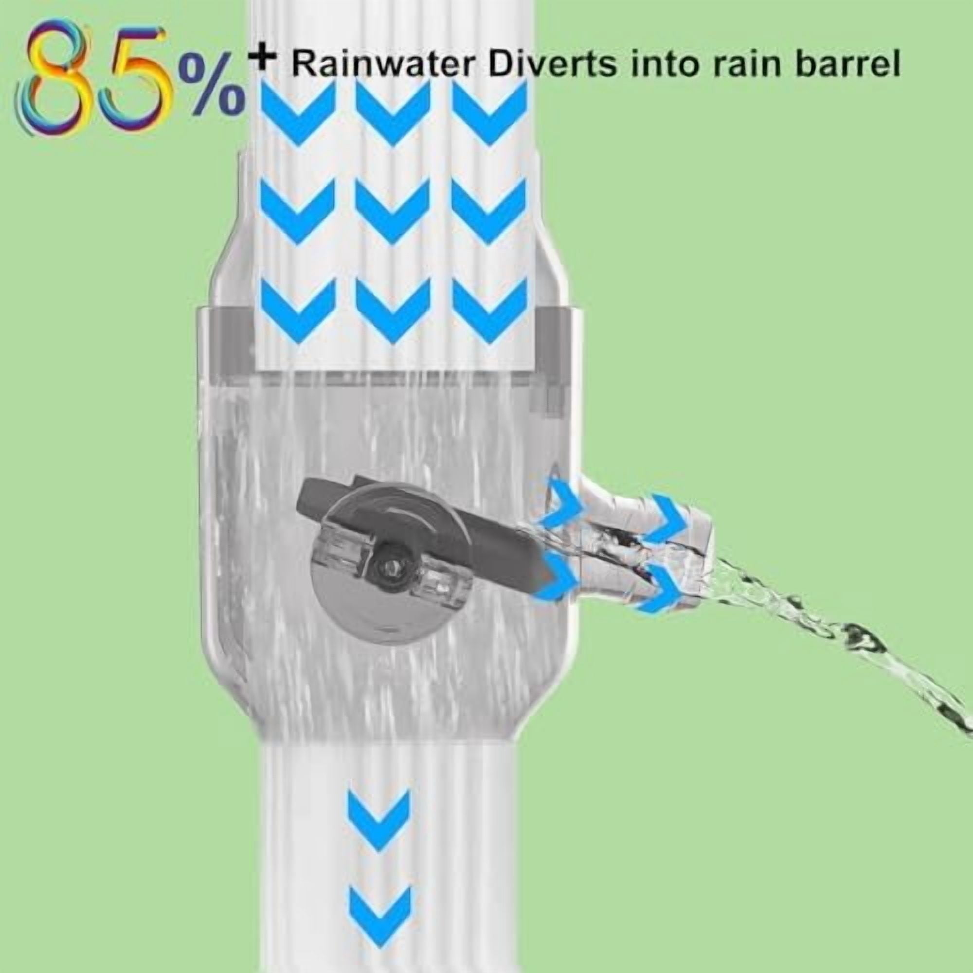 Gutter Downspout Diverter Fits for 2"x3" Standard Downspout, Rainwater Collection System with Adjustable Valve, Rainwater Diverter to Direct Water into Rain Barrel, 4ft. 1-1/4” Hose$$Garden & Patio