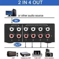 thumbnail image 2 of Bi-Directional 4-Way RCA Audio Switch 2x4/4x2 Stereo L/R Channel Selector, 2 of 5
