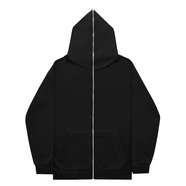 Chaquetas y abrigos casuales con capucha y manga larga para mujer Chaqueta holgada de manga larga con capucha y cremallera completa en color liso Chaqueta/chaqueta casual con capucha y manga larga par