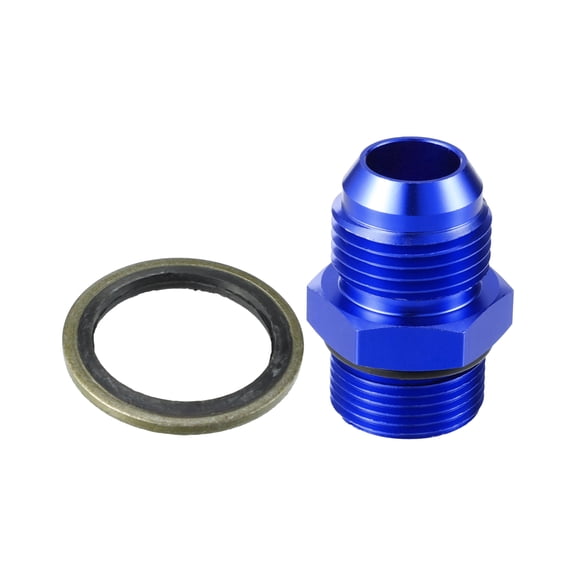 Unique Bargains 1 Set Fuel Fitting Fuel Line Male Flare Adapter for Car Metric M22x1.5 to 10AN Male Flare Adapter Blue