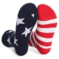 thumbnail image 4 of ktowifly Mens Crew Sock Casual Star Cute Striped Printed Soft Comfy Business Trendy Sock for Festival, 4 of 5