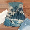 thumbnail image 4 of OIOLOYJM Womens Tube Top Summer Bandeau Strapless Palm Tree Peplum Top Backless Beach Ruffle Trendy Shirts Light Blue L, 4 of 4