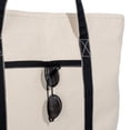 thumbnail image 3 of Extra Large Zippered Canvas Tote Bag, 22 Inch, Organic Cotton - Black, 3 of 6