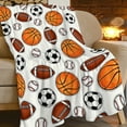 thumbnail image 2 of Sports Ball Blanket Basketball Baseball Football Soccer Throw Blanket Warm Cozy Fleece Sports Gifts Blanket for Boys Girls Kids Teens Fans 40"X50", 2 of 6