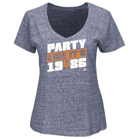 1986 Ny Mets - New York Mets Majestic Women's Party Like It's 1986 T-Shirt - Heather Royal