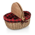 thumbnail image 3 of Picnic Time Country Vintage English-Style Wicker Picnic Basket with Split-Lid Design, Red & Black Buffalo Plaid Pattern, 3 of 3