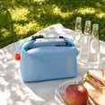 thumbnail image 3 of Lunch Bag, Collapsible Lightweight Blue Portable Insulated Lunch Tote, 1 Pack For Work Office School Picnic Travel, Reusable Food Storage Carrier To Keep Meals Fresh For Adults Kids, 3 of 5