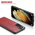thumbnail image 5 of MOHEYO Slim Vegan Leather Cover Thin Luxury Classic Case for Samsung Galaxy S21 5G - Red, 5 of 6