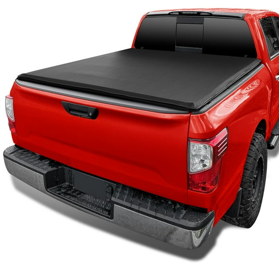 Spec-D Tuning Soft Quad Fold Tonneau Cover Compatible with 2017-2024 Nissan Titan 66", 5.5 FT Short Bed