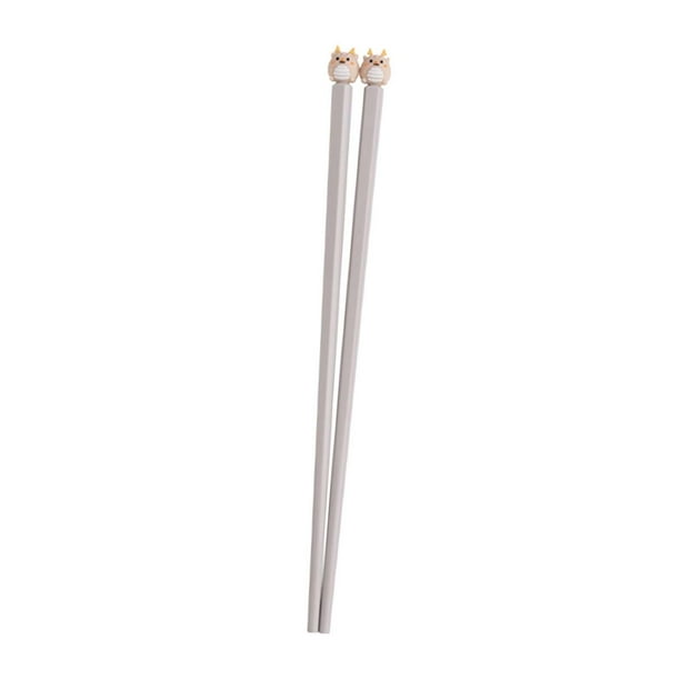 2 palillos para niños con punta de animal para principiantes, lindos utensilios reutilizables antideslizantes dragón