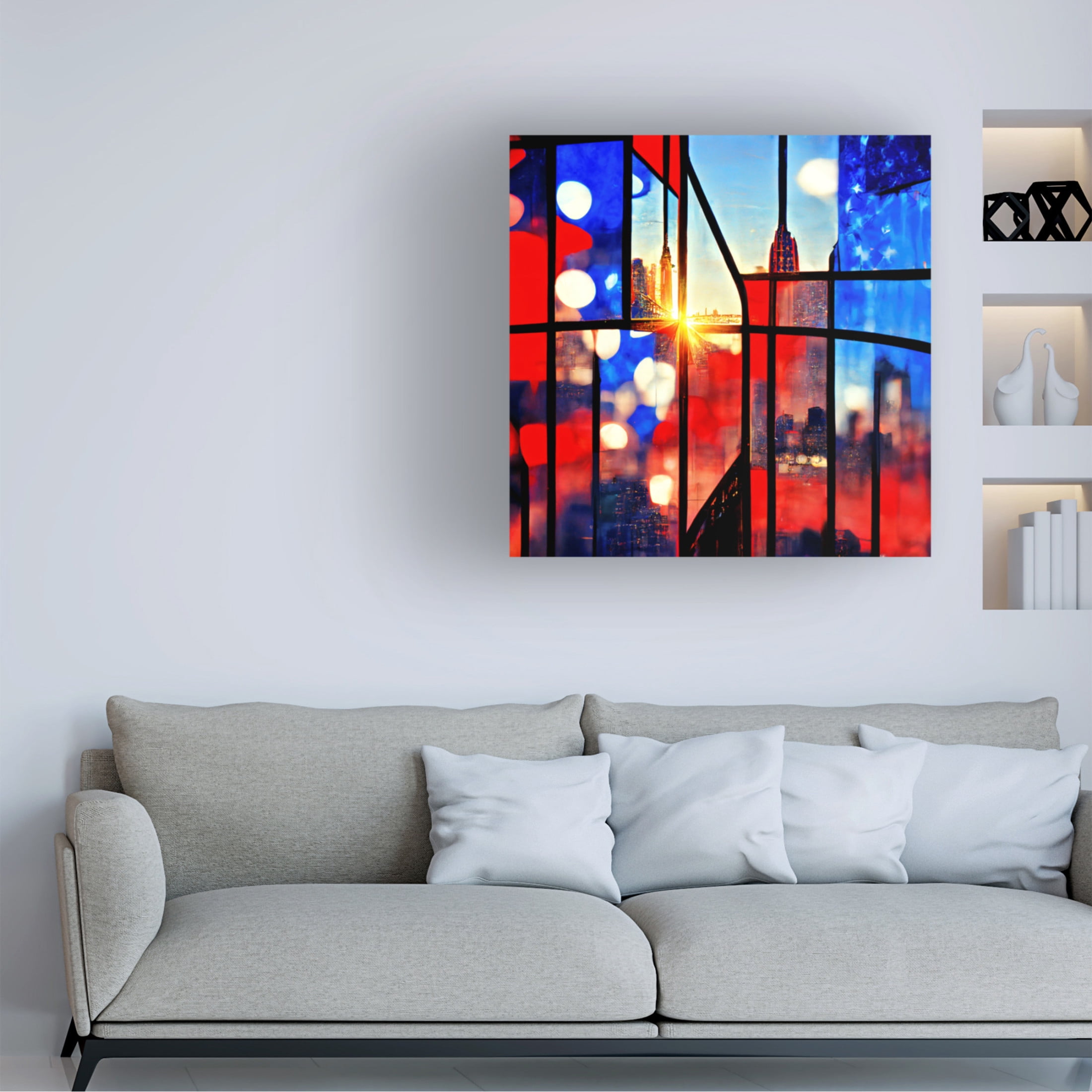 Canvas Wall Art - Ray Heere 'New York 7' Wall Art for Living Room, Bedroom, or Office Décor by Trademark Fine Art - 35 x 35 Inches