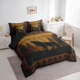 thumbnail image 2 of Manfei Rustic Wolf Checkered 7-Piece Twin Bedding,Classic Pine Plaid Bedding Comforter Set,Brown,Black Reversible, 2 of 7