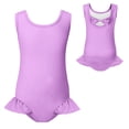 thumbnail image 3 of Girls One Piece Swimsuit with Matching Swim Cap Sleeveless Ruffle Hem Bathing Suit Beach Pool Swimwear, 3 of 4