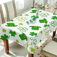 thumbnail image 4 of 60"x60" St Patrick's Day Clover Tablecloth, Waterproof Washable Polyester Square Table Cover, Durable Tablecloth for Kitchen Dining Table Party Decor, 4 of 7