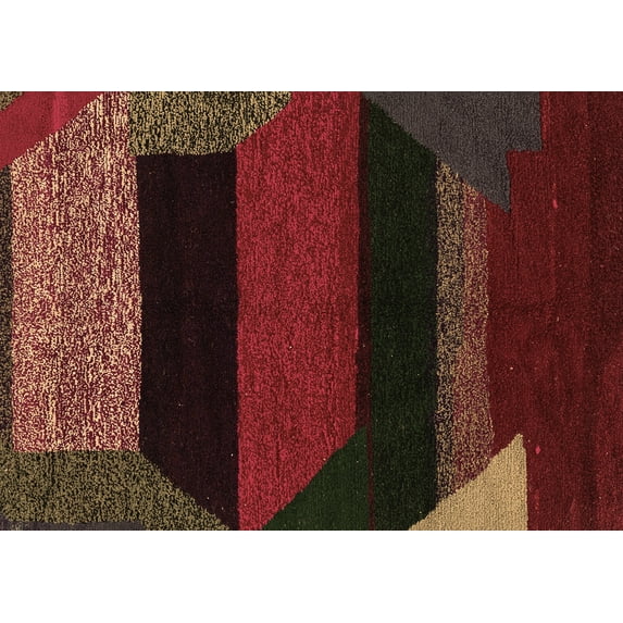 Ahgly Company Indoor Rectangle Abstract Brown Modern Area Rugs, 2' x 4'