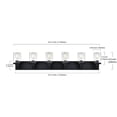 thumbnail image 3 of Melucee 6-Light Matte Black Bathroom Vanity Light, Black Bathroom Lights Over Mirror with Clear Glass Shade, 3 of 6