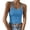 Blue, variant on Women Solid Color Vertical Stripe Casual Halter Tank Top High Elasticity Skin-Friendly Comfortable Sporty Tops Yellow,S