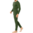 thumbnail image 4 of Therma Pro Mens Fleece Lined Thermal Top & Bottom Underwear Set, Long Johns Base Layer Ultra-Soft, Army Green, X-Large, 4 of 6
