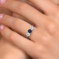 thumbnail image 4 of Gem Stone King 925 Silver and 10K Yellow Gold Blue Sapphire and White Topaz Engagement Ring for Women | 1.80 Cttw | Round 5MM | Gemstone September Birthstone | Size 8, 4 of 6