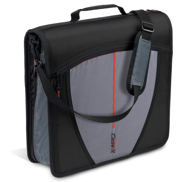 Case-it The Mighty Zip Tab Zipper Binder - 3 Inch O-Rings - 5 Color Tab Expanding File Folder - Multiple Pockets - 600 Sheet Capacity - Comes with Sh