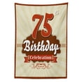 thumbnail image 3 of Ambesonne Retro Tablecloth Rectangular Table Cover, Birthday Age Number, 60"x90", Scarlet Brown Eggshell, 3 of 4