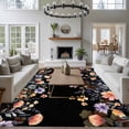 thumbnail image 3 of 6x9 Area Rugs for Living Room, Black Spring Floral Non Slip Area Rugs for Kitchen Bedroom Entryway, Elegant Flowers Farmhouse Botanical Washable Carpet Runner Rug Floor Mats for Bedroom Home Decor, 3 of 8