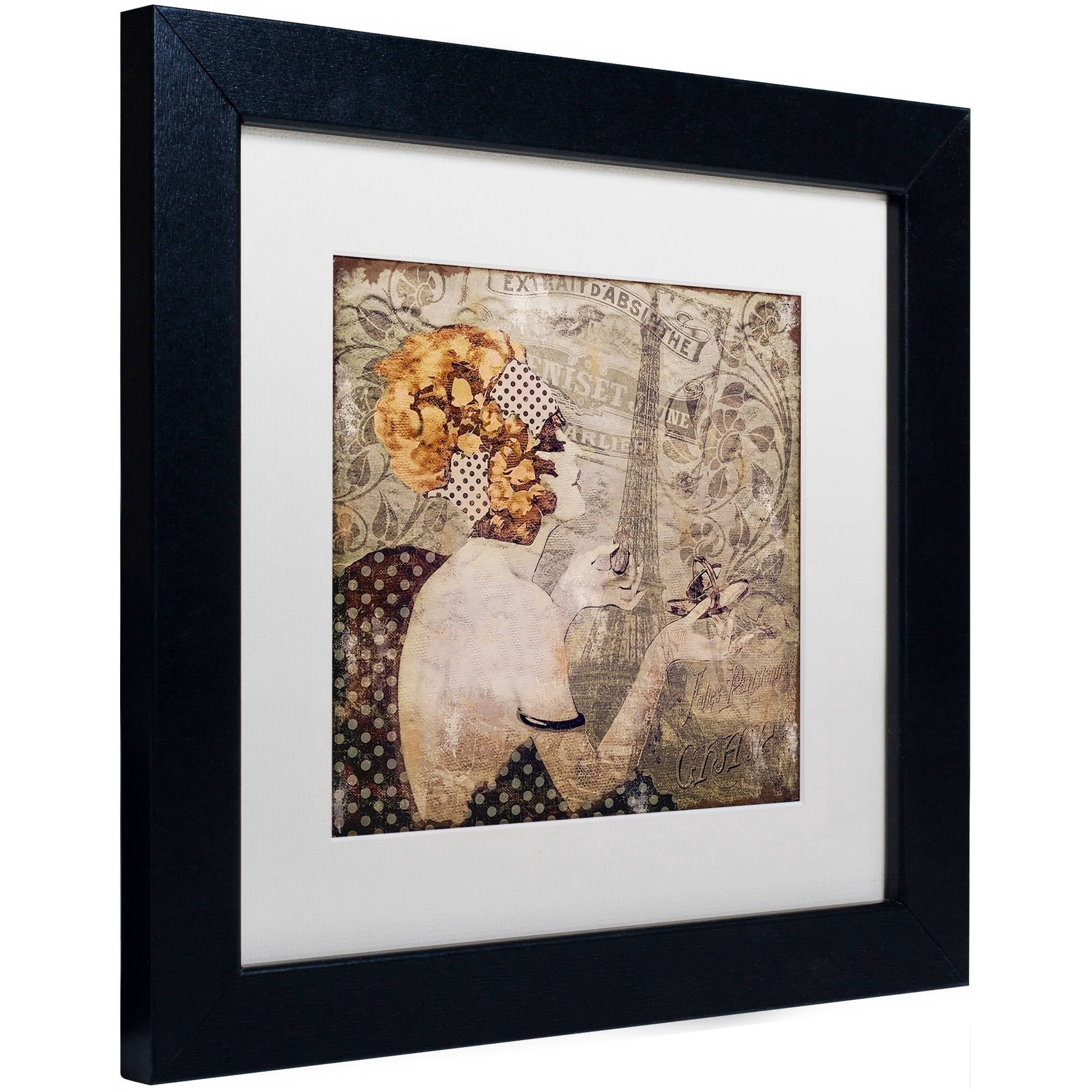 Trademark Fine Art "A Date With Paris" Canvas Art by Color Bakery White Matte, Black Frame