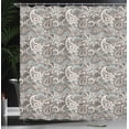 thumbnail image 3 of Ambesonne Flower Shower Curtain, Traditional Paisley Floral, 69"Wx84"L, Dark Tan, 3 of 4
