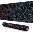 thumbnail image 1 of Topographic Mouse Pad, Large Gaming Mouse Pad Non-Slip Rubber Base Water-Resistant Desk Mat for Computer Keyboard, 35.4" x 15.75" Extended Desk Pad with Stitched Edges for Office Gaming, Black, 1 of 5