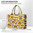 thumbnail image 3 of Large Capacity Tote Bag,Black White Stripe Leopard Sunflower Pattern Handbag Fashion Luxury Tote Bag,15.7"x13"x 5.1" Inches,Laptop Compatible, 3 of 6