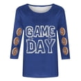 thumbnail image 4 of Gamivast Womens Graphic T Shirts Game Day Multi Ball Graphic Print Crew Neck 3/4 Sleeve Graphic Tees Basic Tees Casual Athletic Game Day Wear, 4 of 5