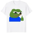 thumbnail image 3 of Camisa con estampado de rana de Pepe the Frog, divertida camiseta unisex, informal y elegante, 3 of 5