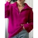 thumbnail image 1 of Suéter de cuello alto con cremallera para mujer, jersey de manga larga, informal, de punto, color verde y azul liso, para invierno, 2023, 1 of 4
