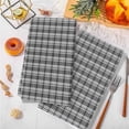 thumbnail image 3 of Geometric Lattice, Microfiber Kitchen Towel, Black Grey Classic Farmhouse Plaid Soft Absorbent Dish Towels, Quick Drying Washable Dishcloths for Kitchen Cleaning, Drying Dishes, 18x28 Inches, 3 of 9