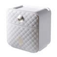 thumbnail image 1 of Boîte de Papier Hygiénique en Matériau ABS Blanche et Grise, Boîte de Rangement Créative Murale, 1 of 5