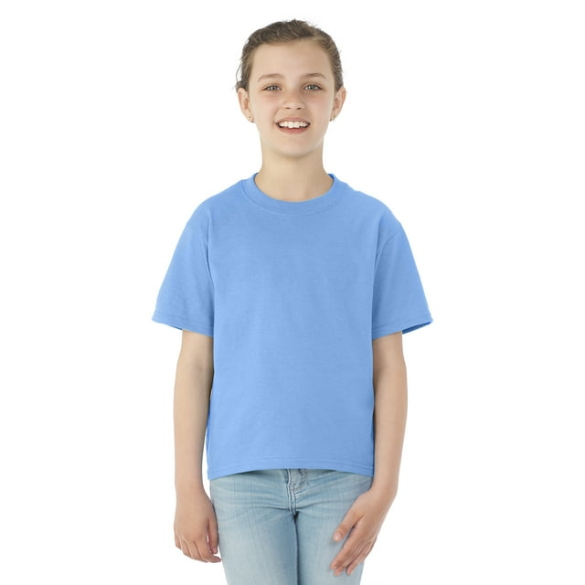 Jerzees T-Shirt à Manches Courtes pour Jeunes DRI-POWER Active, TP, Bleu Pâle