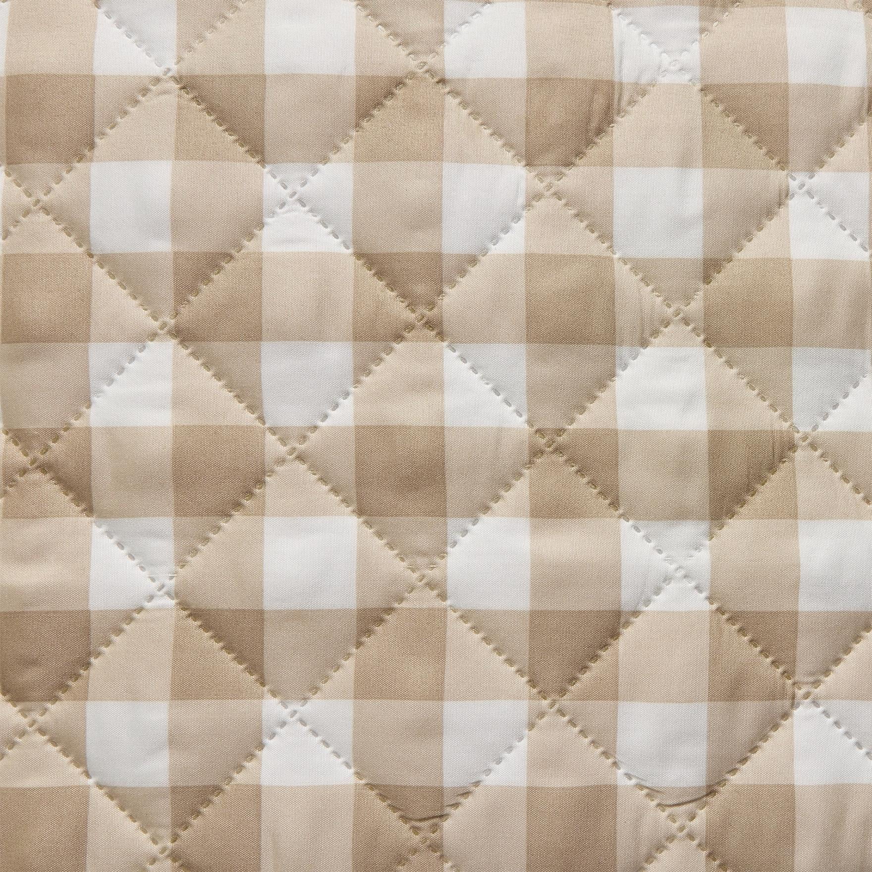 VCNY Home Taupe Gingham 2-Piece Adult Microfiber Quilt Set, Twin