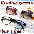 thumbnail image 2 of [Compre 1 y llévese 1] Gafas de lectura para hombres y mujeres, plegables, de marco completo, retro, de alta calidad, ultralivianas, para ancianos + 100 a + 400, 2 of 5