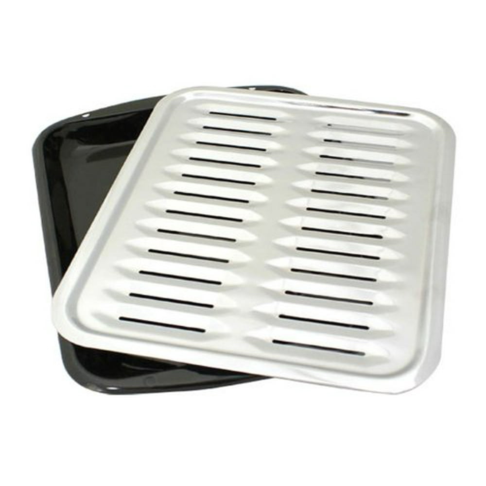 Porcelain Broiler Pan with Chrome Grill, Easy to clean By Range Kleen