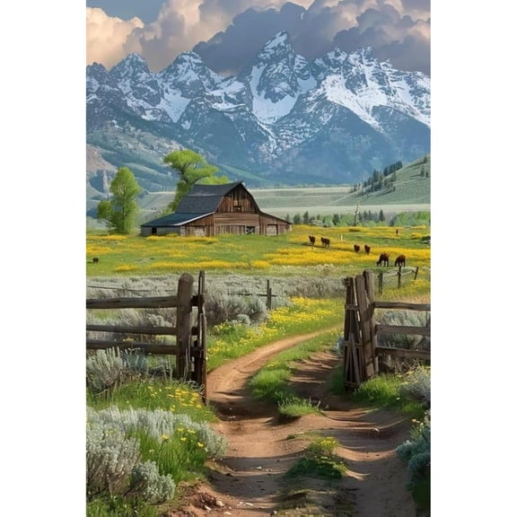 Jigsaw Wooden puzzle 300 pieces for Adults-Prairie Horse Mountain Puzzle Educational Family Game Toys Adult Decoration Colorful Puzzle Gifts Thick Sturdy Hard Challenging Difficult Party Games